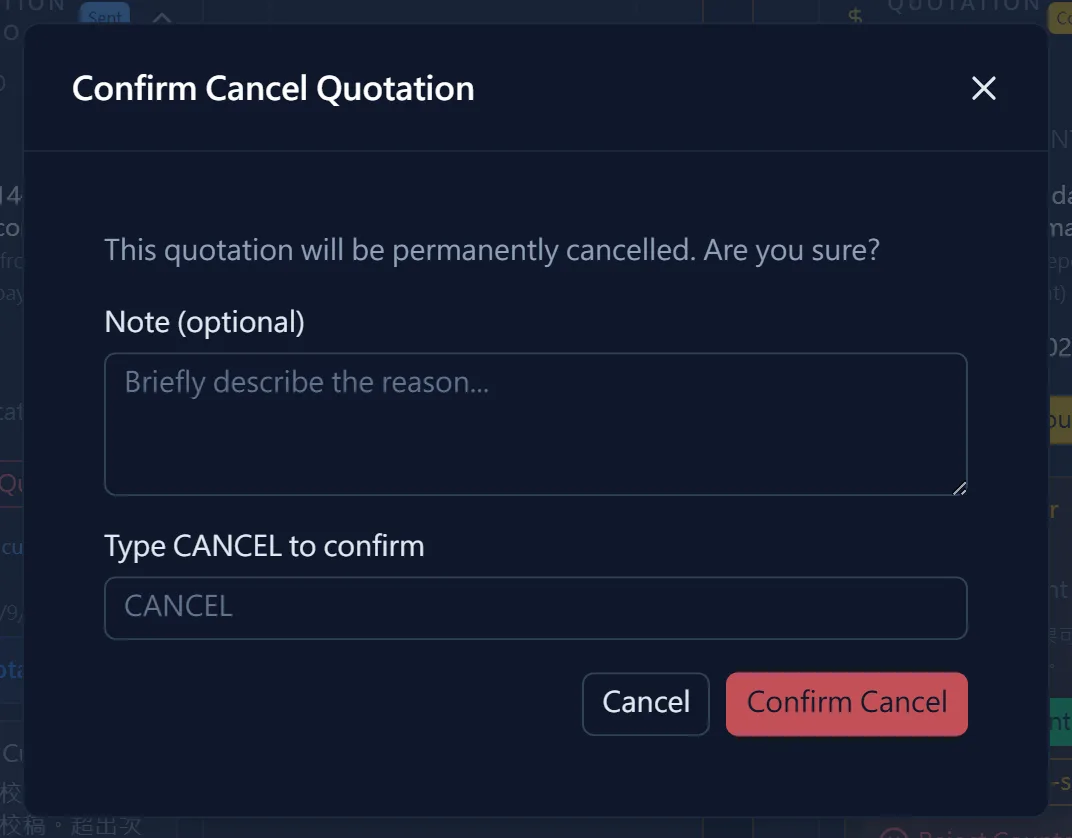 Cancel the original