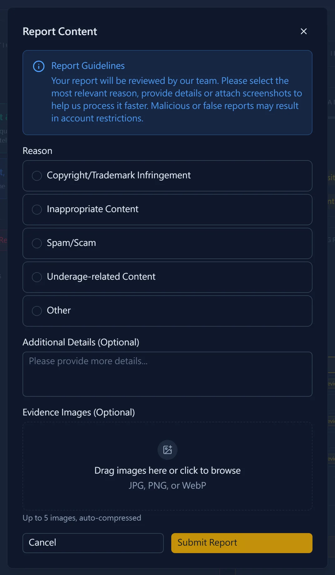 Report a suspicious request