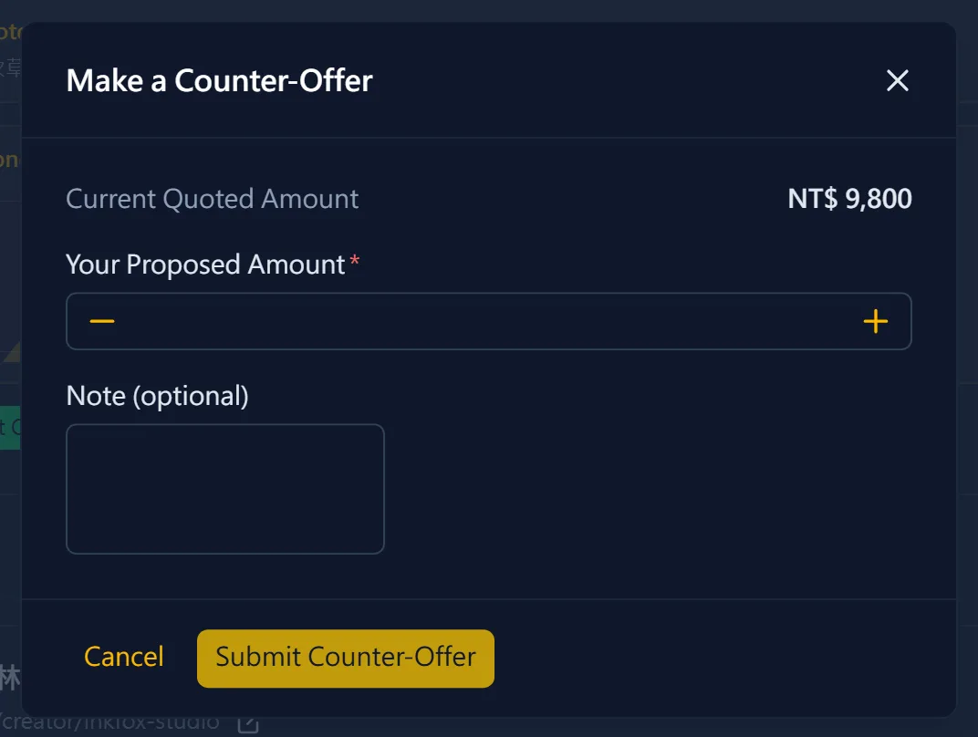 Making a counter-offer