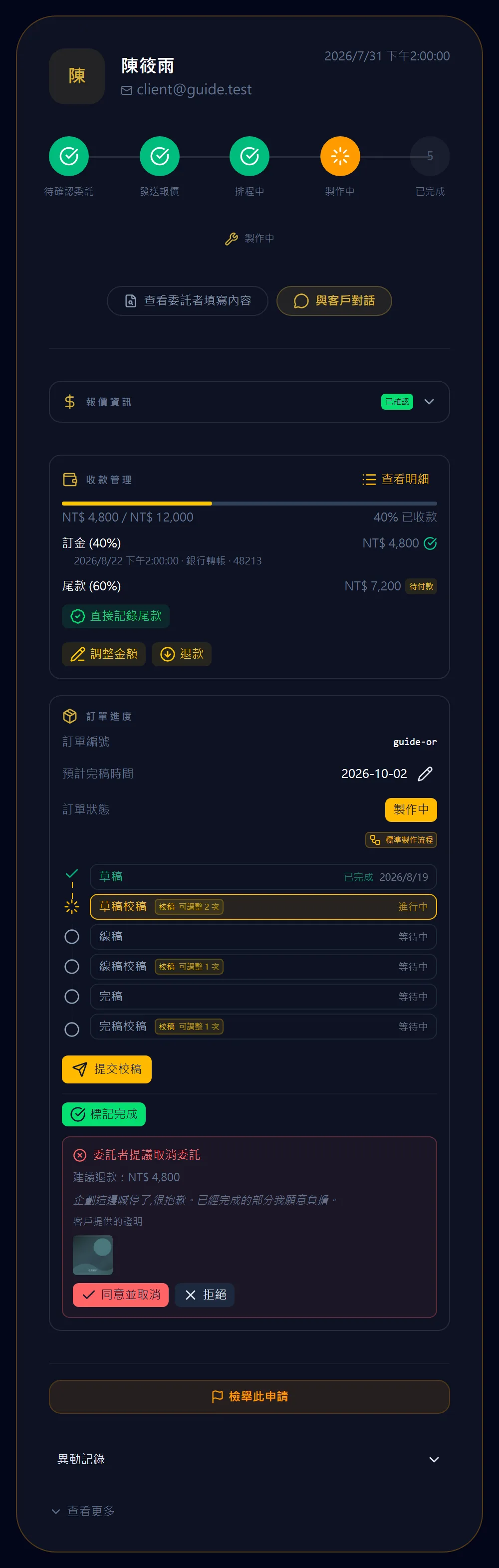 對方提議取消時