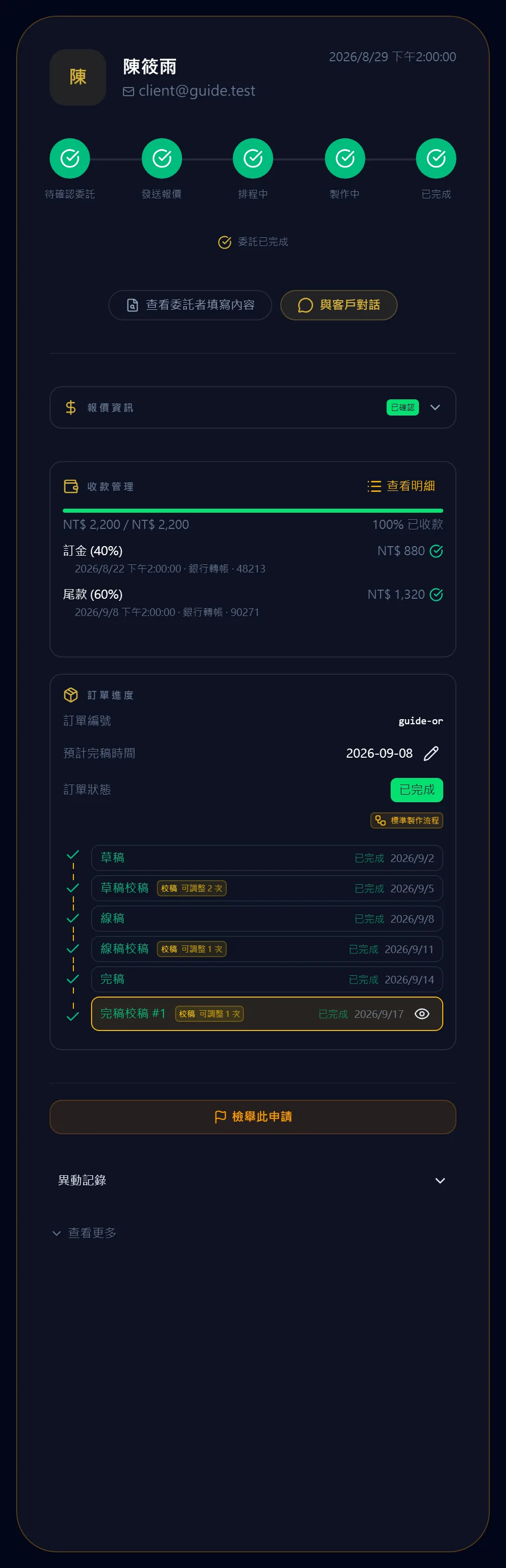 標記完成